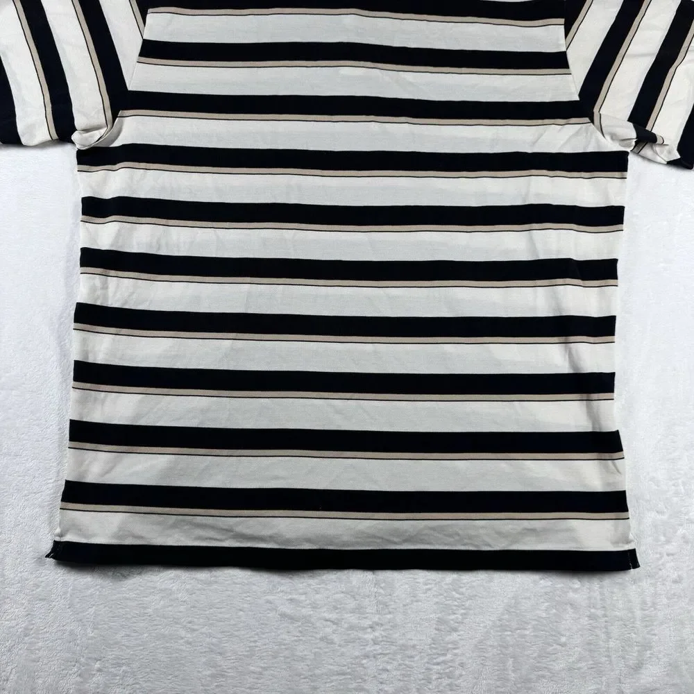 Vintage Golf Polo Ralph‎ Lauren Mens XL White/Black Striped Pony Performance